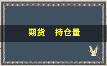 期货    持仓量(期货持仓量是多空算一手还是各一手)_https://www.taocizhiliang.com_装修流程_第1张